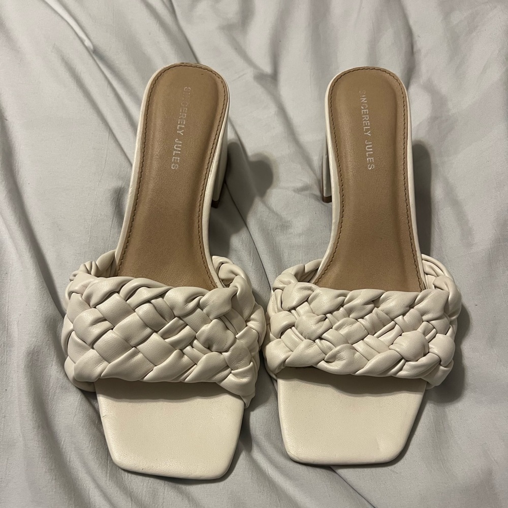 White Heeled Sandals
